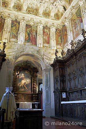 Sacristy altar painting of Legnanino and cupboards