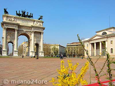 Park Sempione and Peace Arch Arco della Pace