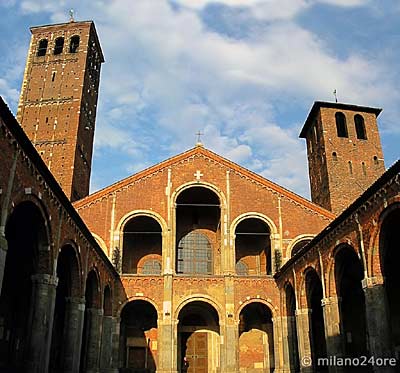 Sant Ambrogio with the medieval belfries