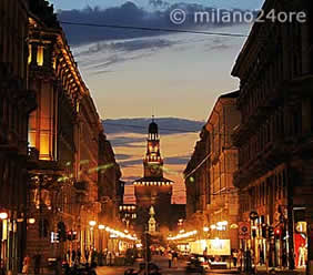 The Sforza Castle by night, Castello Sforzesco