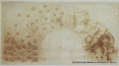 Original drawing by Leonardo da Vinci in the Codex Atlanticus