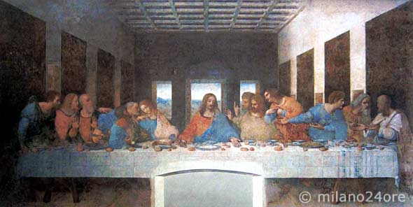 The Last Supper by Leonardo da Vinci - mural in the Dominican Convent of Santa Maria delle Grazie church