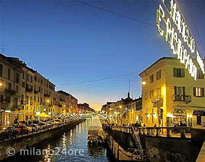 Evening atmosphere at the Naviglio Grande