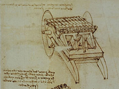 Der Codex Atlanticus mit den Erfindungen von Leonardo da Vinci
